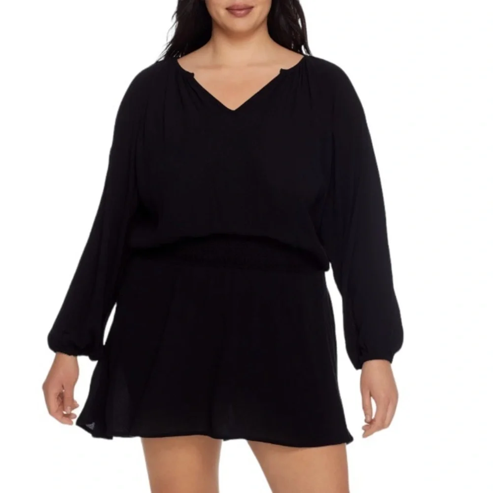 Raisins Curve Trendy Plus Size Maui Dress Cover-Up Size‎ 2X Color Black